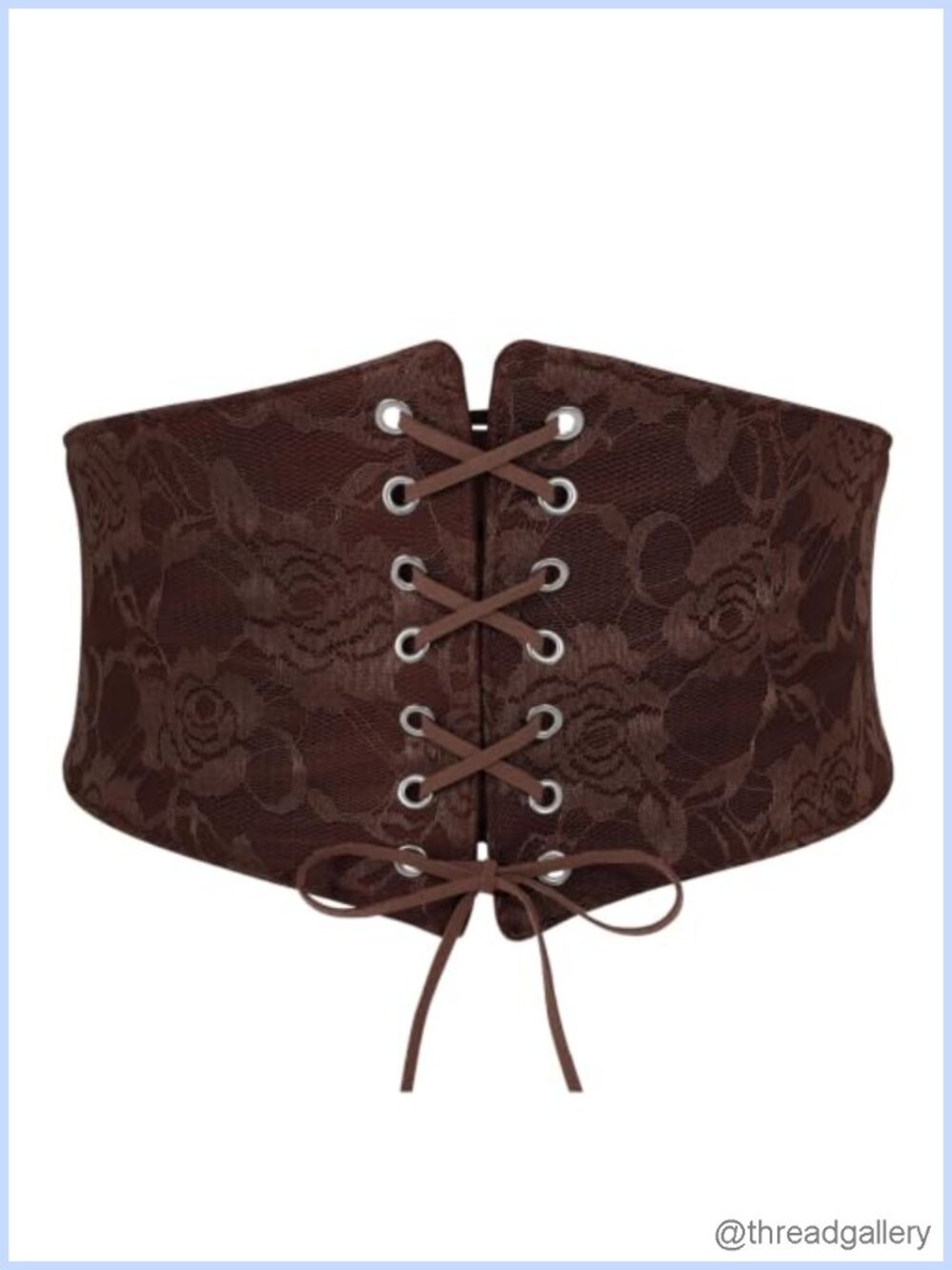 Wide Elastic Corset Belt Faux Leather Lace-Up Waspie Waist Belt for Dress